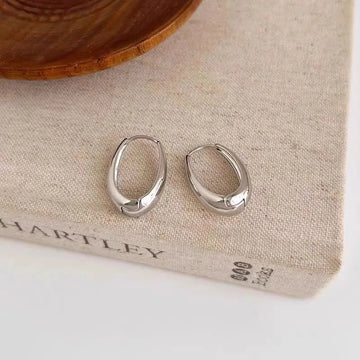 DAIIIBABYYY  -  Fashion Simple Silver Color Hoop Earrings for Women Girl Circle Round Minimalist Earrings Party C-Shape Classic Jewelry Gifts